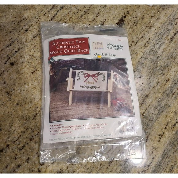 Hobby Kraft-Authentic Tiny Cross Stitch Wood Quilt Rack Christmas # 6071. Noel - Picture 7 of 7